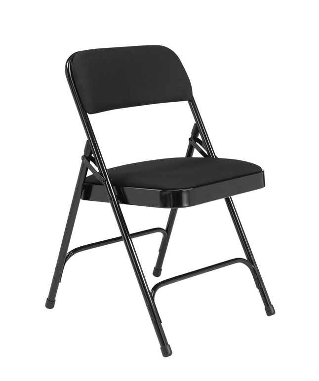 National Public Seating 2200 Premium Upholstered Folding Chair, Black, Set of 4, Item Number 2051290