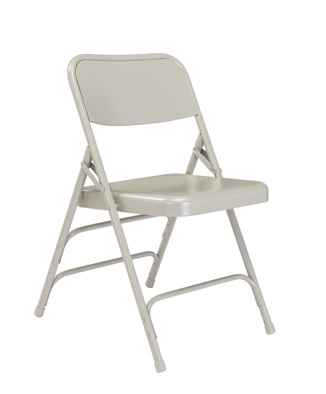 National Public Seating 300 Series Deluxe Steel Folding Chair, 17-1/4 Inch Seat, Grey, Set of 4, Item Number 2051292
