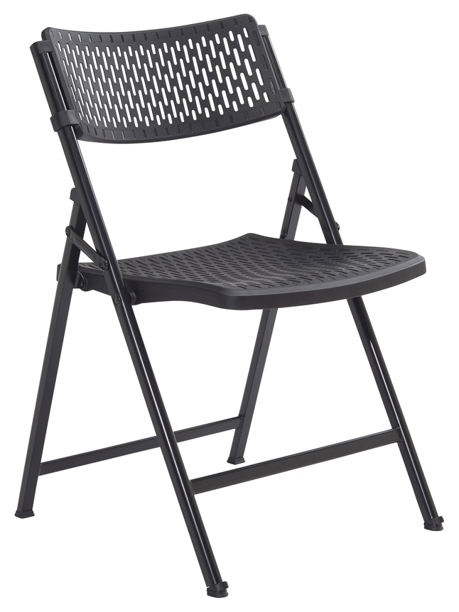 National Public Seating AirFlex Series Premium Polypropylene Folding Chair, 17 x 18 x 18 Inches, Black, Item Number 2051297