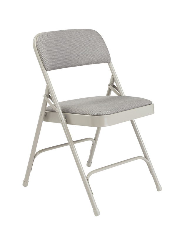 National Public Seating 2200 Premium Upholstered Folding Chair, Greystone, Set of 4, Item Number 2051302