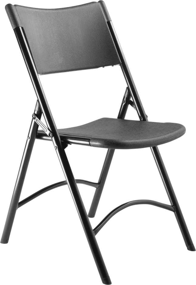 National Public Seating 600 Series Lightweight Folding Chair,18-3/4 x 21-1/2 x 32 Inches, Black Seat, Black Frame, Item Number 2051303