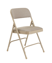 National Public Seating 2200 Premium Upholstered Folding Chair, Café Beige, Set of 4, Item Number 2051317
