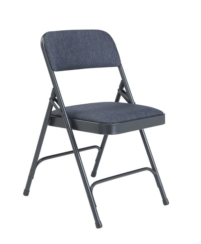 National Public Seating 2200 Premium Upholstered Folding Chair, Imperial Blue, Set of 4, Item Number 2051328