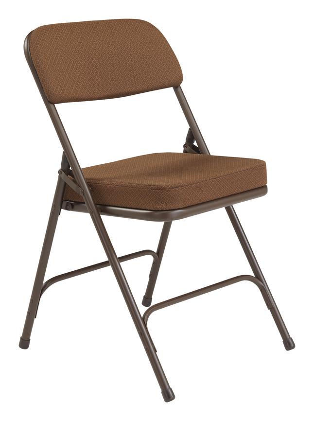 National Public Seating 3200 Series 2-Inch Thick Padded Folding Chair, 18-1/2 Inch Seat, Antique Gold, Set of 2, Item Number 2051332