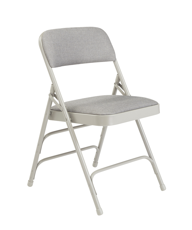 National Public Seating 2300 Premium Folding Chair, Greystone Fabric, Grey Frame, Set of 4, Item Number 2051335