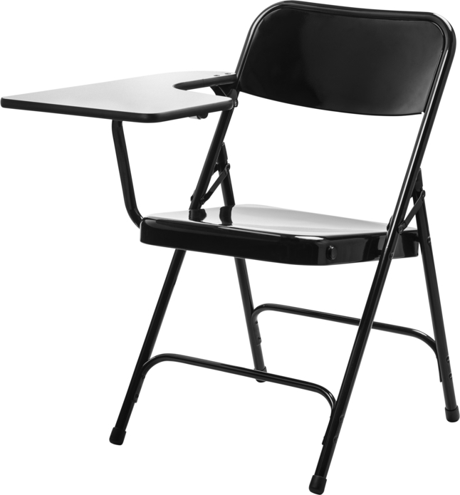 National Public Seating 5200 Premium Folding Chair with Grey Nebula Right Table Arm, Steel, Black Frame, Item Number 2051338
