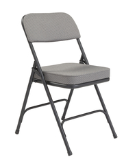 National Public Seating 3200 Series 2-Inch Thick Padded Folding Chair, 18-1/2 Inch Seat, Charcoal Grey, Set of 2, Item Number 2051339