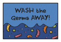 Carpets for Kids KID$Value Wash the Germs Away Rug, 3 x 4-1/2 Feet, Rectangle, Multicolored, Item Number 2051448