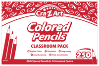 Cra-Z-Art Colored Pencils, Assorted Colors, Classroom Pack of 250, Item 2051507