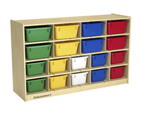Childcraft Cubby Unit, 18 Assorted Color Trays, 47-3/4 x 13 x 30 Inches Item Number 206050