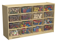 Childcraft Cubby Unit, 16 Translucent Trays, 47-3/4 x 13 x 30 Inches Item Number 206052