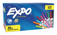 EXPO Dry Erase Markers, Fine Tip, Assorted Vibrant Colors, Set of 36, Item Number 2086812