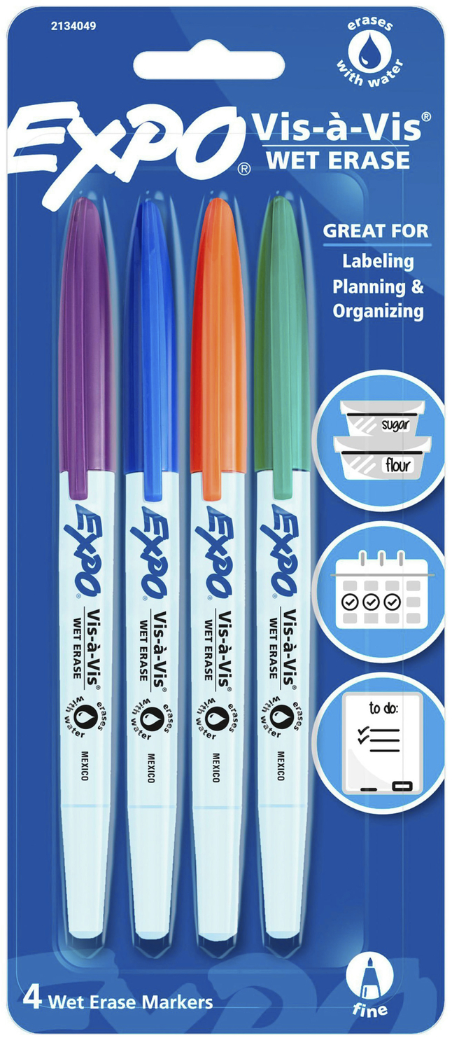 Blue Vis-a-Vis Wet Erase Markers Fine Point New 12 Count 