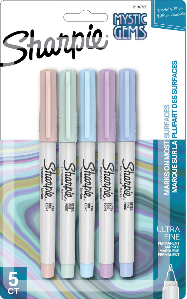 Image for Sharpie Permanent Markers, Ultra Fine Point, Mystic Gems, Set of 5 from School Specialty