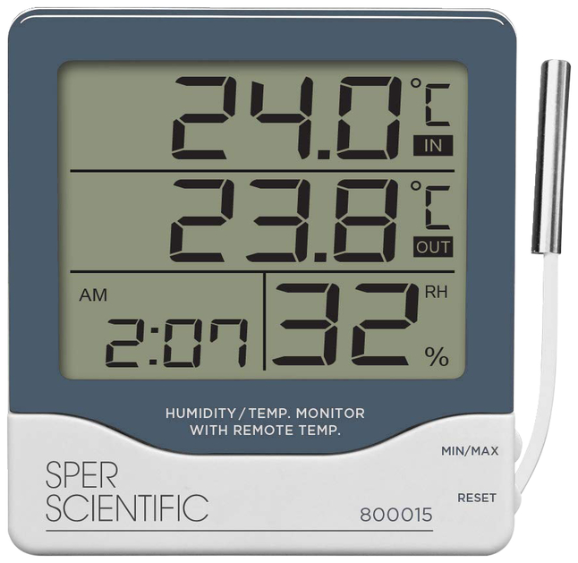 Min-Max Thermometer Push Button, Sper Scientific