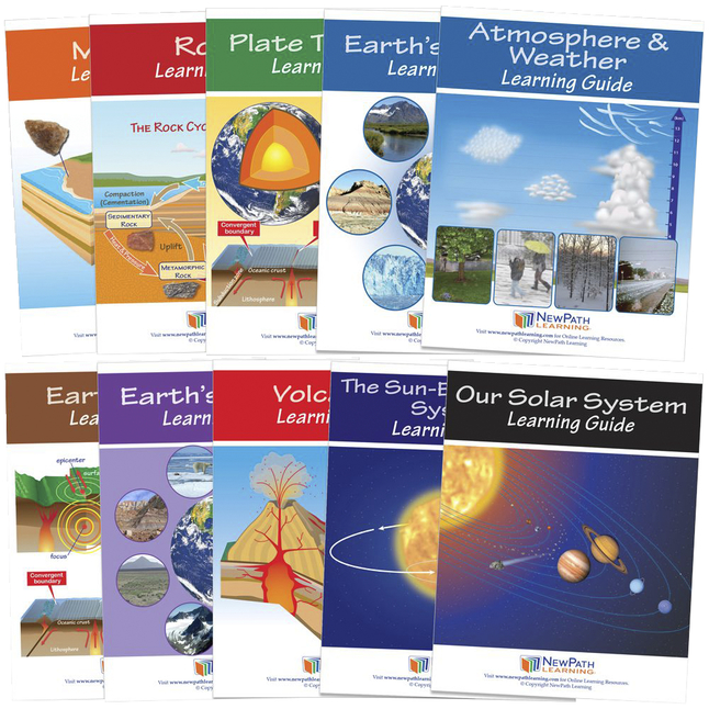 Newpath Learning Earth Science Student Learning Guides with Online Lessons, Set of 10, Item Number 2087511