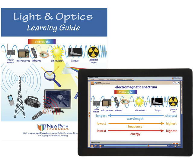 Newpath Learning Light and Optics Student Learning Guide with Online Lesson, Item Number 2087515