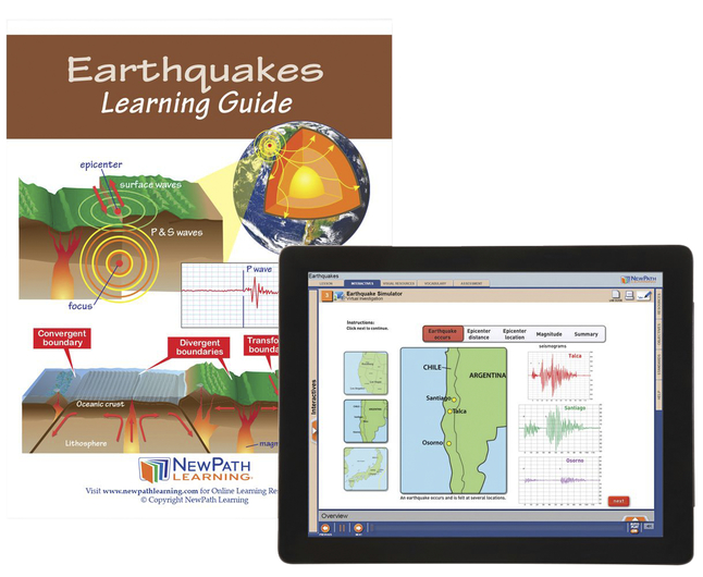 Newpath Learning Earthquakes Student Learning Guide with Online Lesson, Item Number 2087525