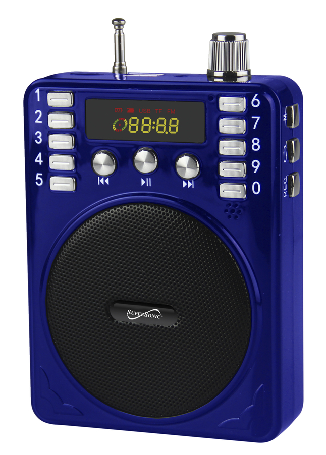 SuperSonic Bluetooth Portable PA System, Blue, Item Number 2088401