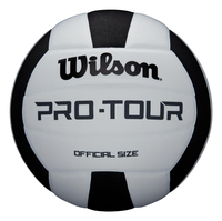 Wilson Pro Tour Synthetic Leather Volleyball, Official Size, Black and White, Item Number 2088438