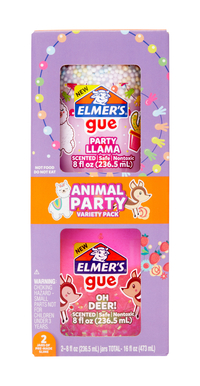 Elmer's GUE Pre-Made Slime, Animal Party, Scented, 8 Ounce, Set of 2, Item Number 2088551