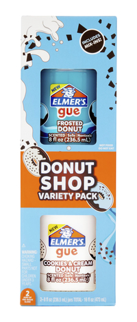 Elmer's GUE Pre-Made Slime, Donut Themed, Scented, 8 Ounce, Set of 2, Item Number 2088552