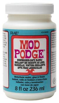 Mod Podge Waterbase Sealer Dishwasher Safe, Glossy Finish, 8 Ounces, Item Number 2088568