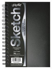 Image for UCreate Poly Cover Sketch Book, Heavyweight, 9 x 6 Inches, 75 Sheets from School Specialty