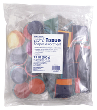 Spectra Bleeding Tissue Shapes Assortment, 25 Assorted Colors, Assorted Sizes & Shapes, 500 grams, Item Number 2088688