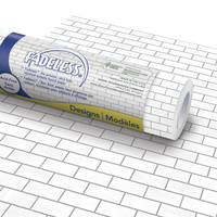 Image for Fadeless Bulletin Board Art Paper, White Subway Tile, 48 Inches x 12 Feet, 1 Roll from School Specialty