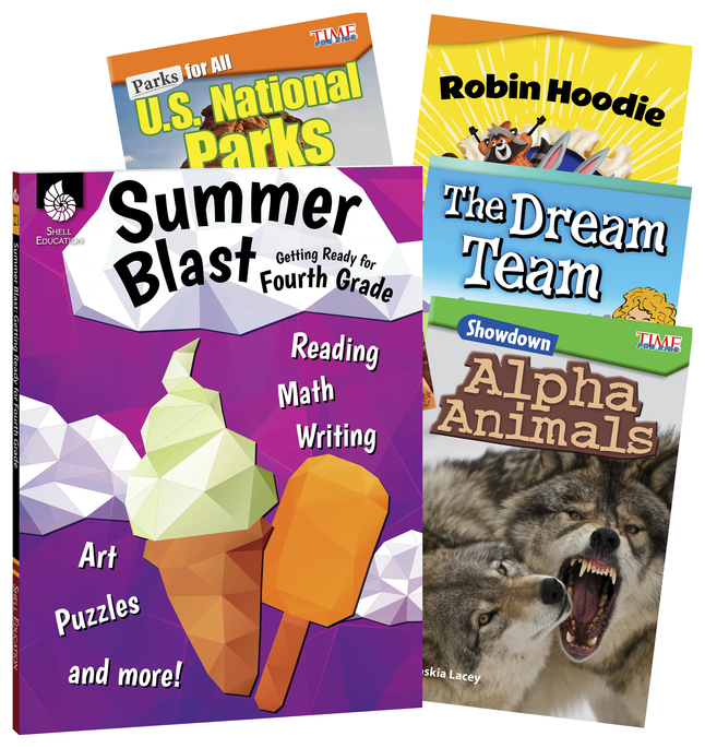Teacher Created Materials Learn-at-Home: Summer Reading Bundle, 5-Book Set, Grade 4, Item Number 2088889