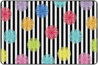 Image for Schoolgirl Style Just Teach Black & White Poms Area Rug, 5 Feet x 7 Feet 6 Inches from School Specialty