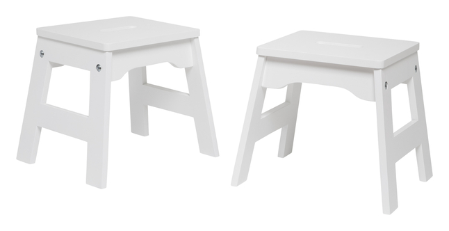 Melissa & Doug Wooden Stools, 12 x 11 x 11 Inches, White, Set of 2, Item Number 2089106