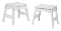 Image for Melissa & Doug Wooden Stools, 12 x 11 x 11 Inches, White, Set of 2 from SSIB2BStore