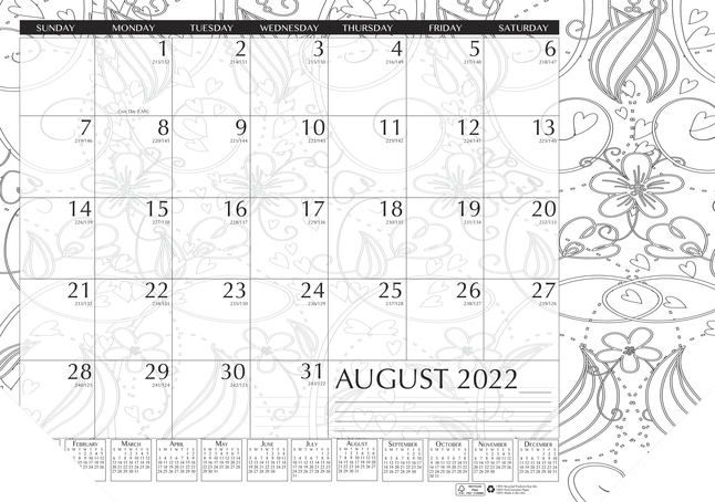 House of Doolittle Academic Compact Doodle Desk Pad designed for coloring, Item Number 2089194
