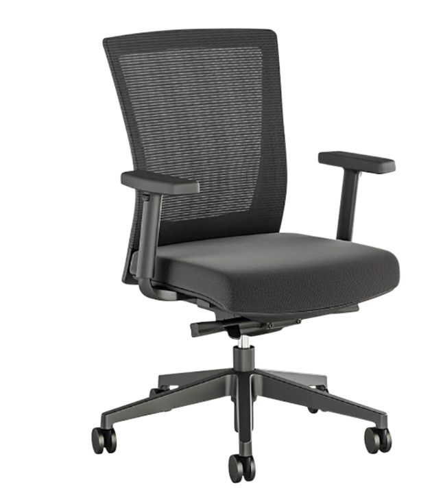 AIS Upton High-Back Task Chair, 25 x 25 x 42 Inches, Striped Black Mesh, Item Number 2089239