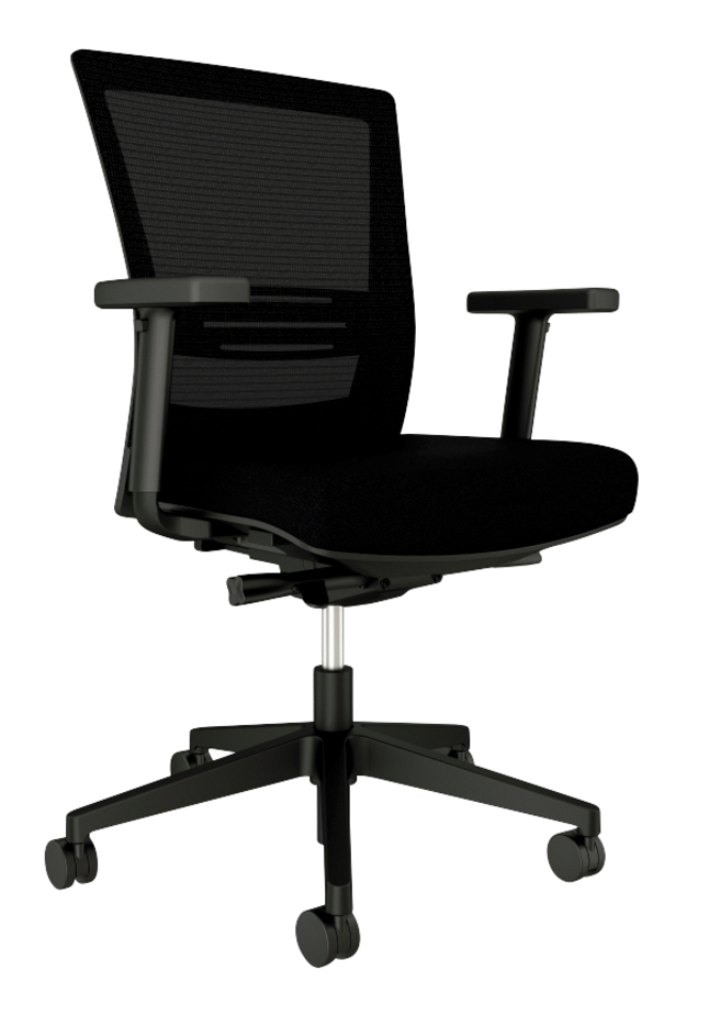 AIS Upton High-Back Task Chair, 25 x 25 x 42 Inches, Solid Black Mesh, Item Number 2089248