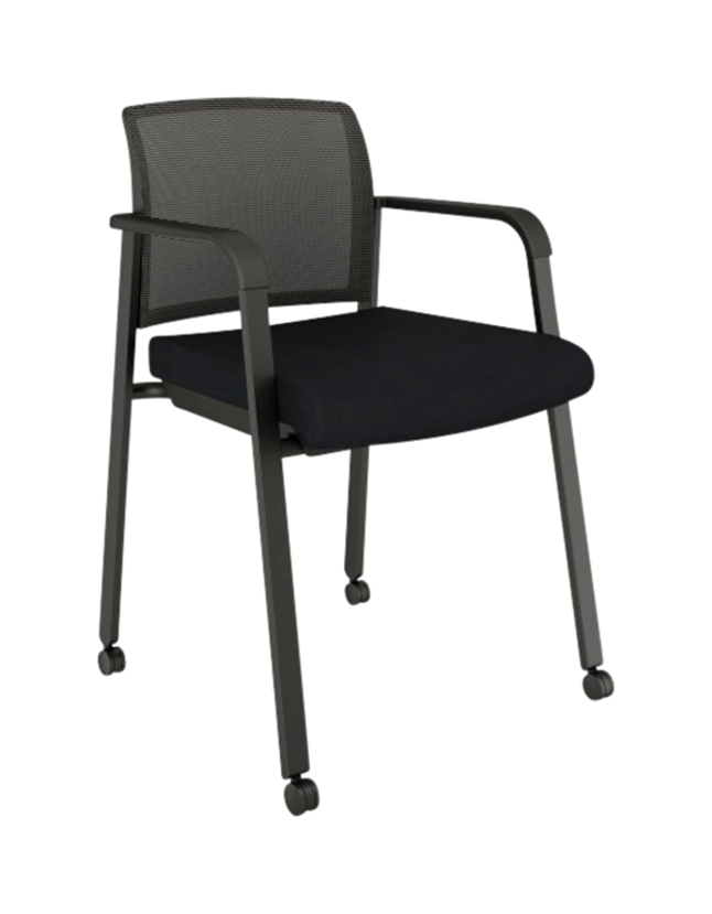 AIS Paxton Side Chair With Casters, 23 x 21 x 32 Inches, Black, Item Number 2089250
