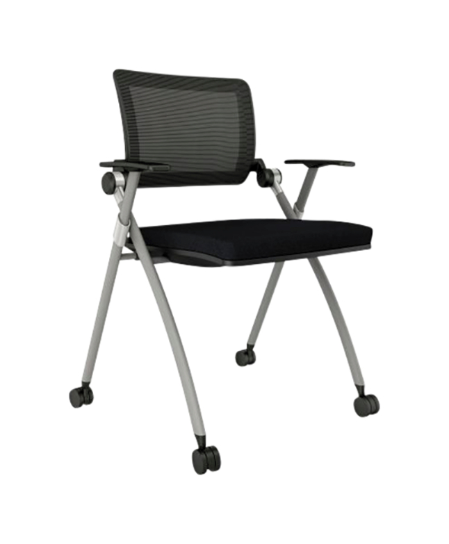 Image for AIS Stow Training Chair, 26 x 24 x 39 Inches, Striped Black Mesh from SSIB2BStore