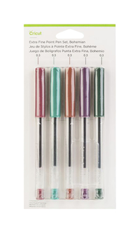 Cricut Bohemian Pen Set, Extra Fine Point, 0.3 mm, Set of 5, Item Number 2089352