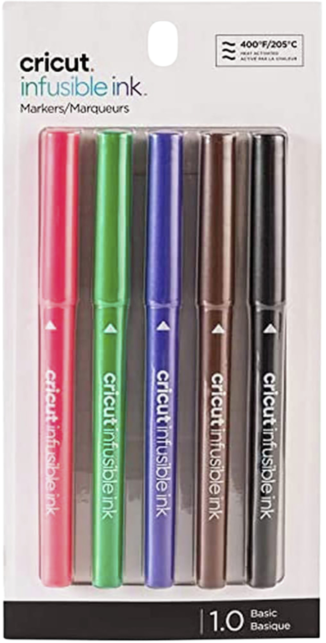 Cricut Infusible Ink Pens, 0.1 mm, Assorted Colors, Set of 5, Item Number 2089376