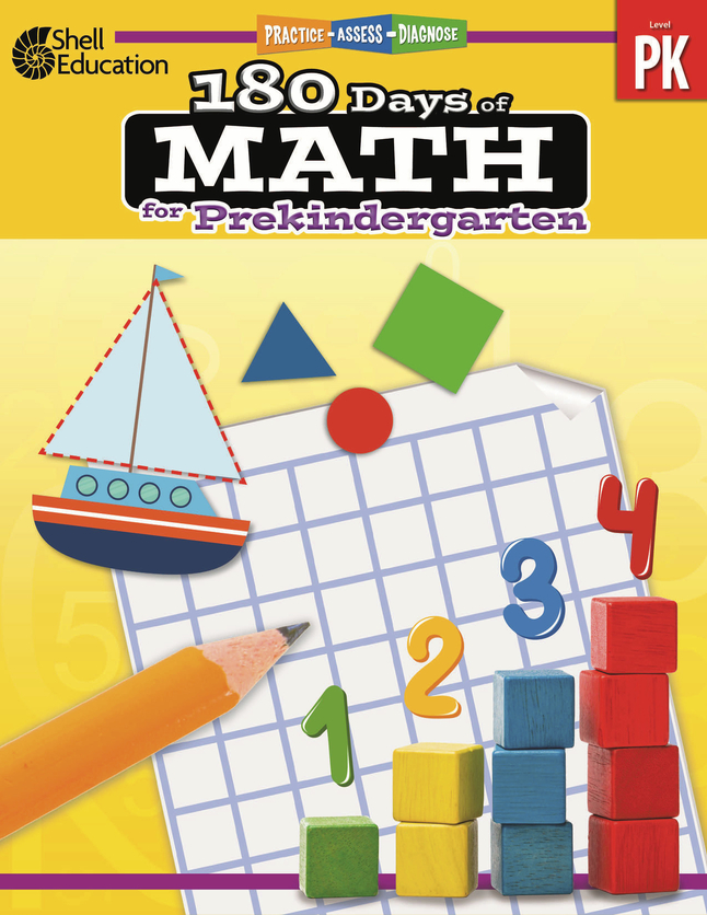 Shell Education 180 Days of Math, Pre-Kindergarten, Item Number 2089432