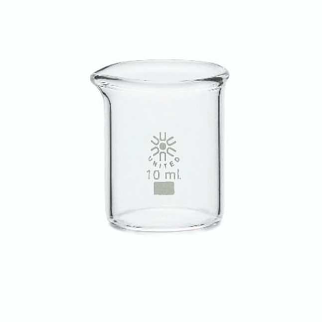 United Scientific Beakers, Low Form, Borosilicate Glass, 10ml, Item Number 2089915