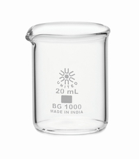 United Scientific Beakers, Low Form, Borosilicate Glass, 20ml, Item Number 2089935