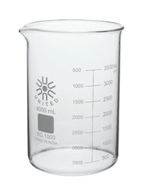 United Scientific Beakers, Low Form, Borosilicate Glass, 4000ml, Item Number 2089942