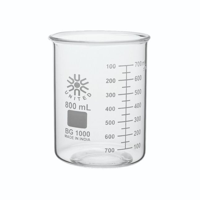 United Scientific Beakers, Low Form, Borosilicate Glass, 800ml, Item Number 2089951