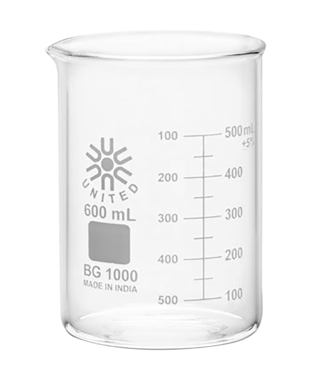 Image for United Scientific Beakers, Low Form, Borosilicate Glass, 600ml from School Specialty