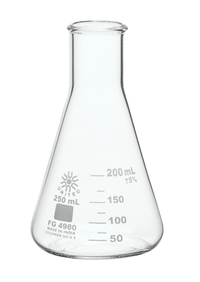 United Scientific Erlenmeyer Flask, Narrow Mouth, Borosilicate Glass, 250ml, Item Number 2089974