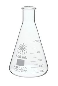 Image for United Scientific Erlenmeyer Flask, Narrow Mouth, Borosilicate Glass, 500ml from School Specialty