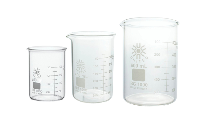 United Scientific Beaker Set of 3, Borosilicate, Item Number 2089994